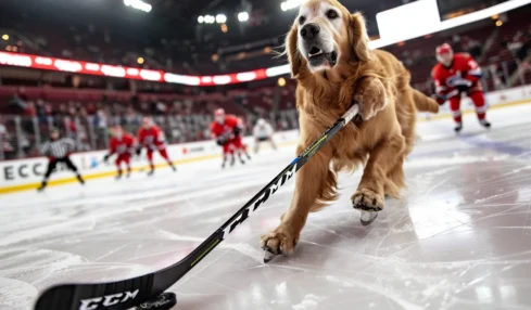 Un golden retriever s'entraîne au hockey sur glace pour l'équipe des Washington Capitals : regardez la vidéo