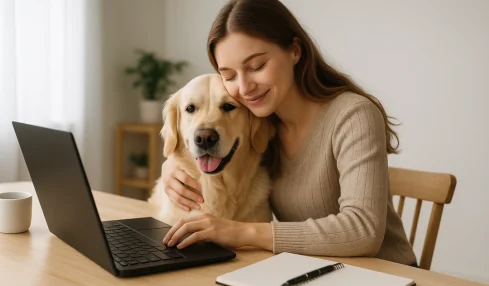 Se former en ligne sans quitter son chien : concilier carrière et câlins au quotidien